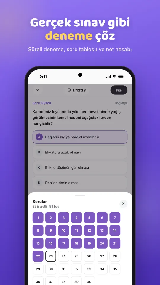 Testanbul deneme sınavı ekranı
