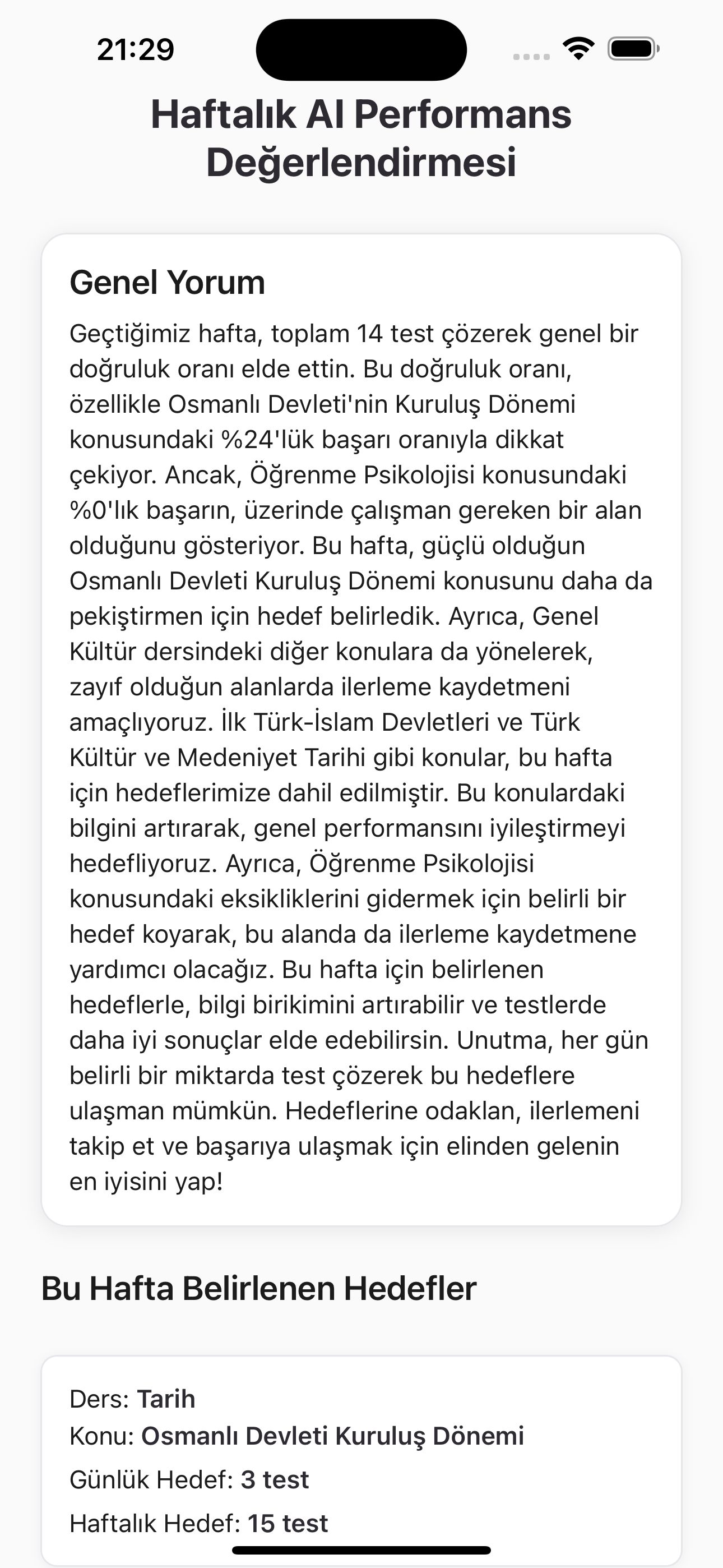 Yapay Zeka Hedef Analizi